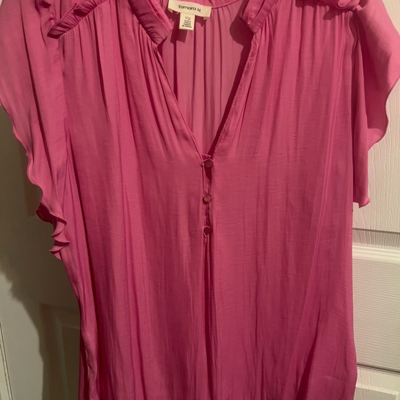 Tamara Vibrant Pink Flutter Sleeve Blouse - Picture 1 of 4
